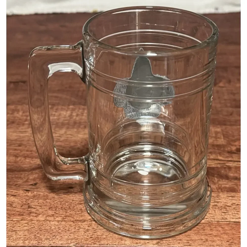 New Orleans Saints Metal Fleur De Lis Glass Beer Mug Stein